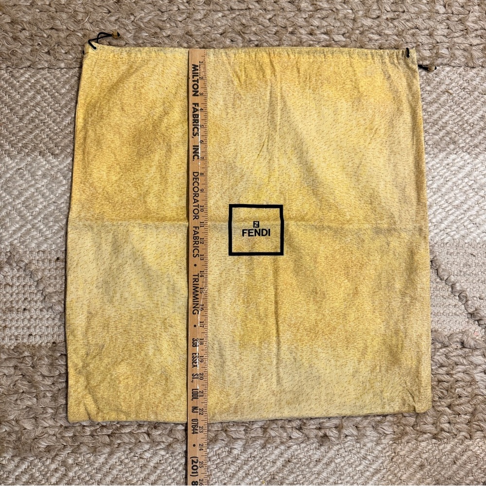 Fendi Vintage yellow Dust Bag - extra large with gold buttons 22x22